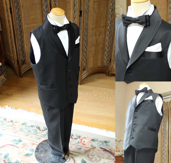 ショールカラー ベスト ブラック シルエット