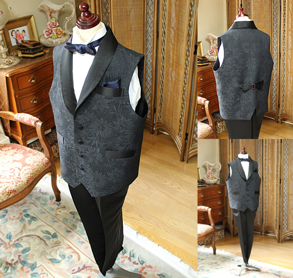 ショールカラー ベスト ブラック