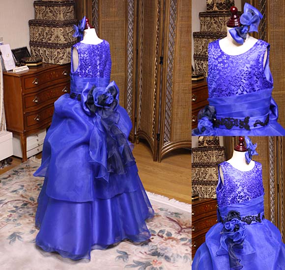 コンクール用ドレスの上半身デザインとリボンデザインの詳細