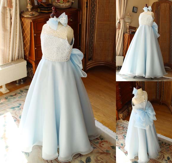 Aラインスカート ライトブルー