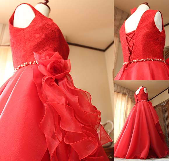 ウエストのビジュー 薔薇のコサージュ ハンドメイド