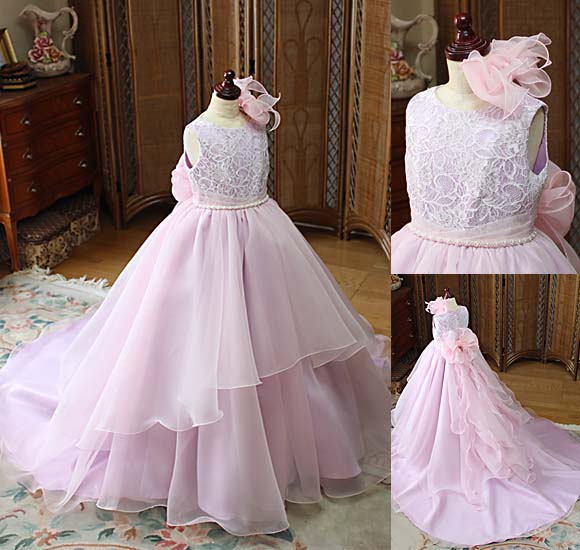 ピアノ コンチェルトドレス ピンクパープル オーダーメイド