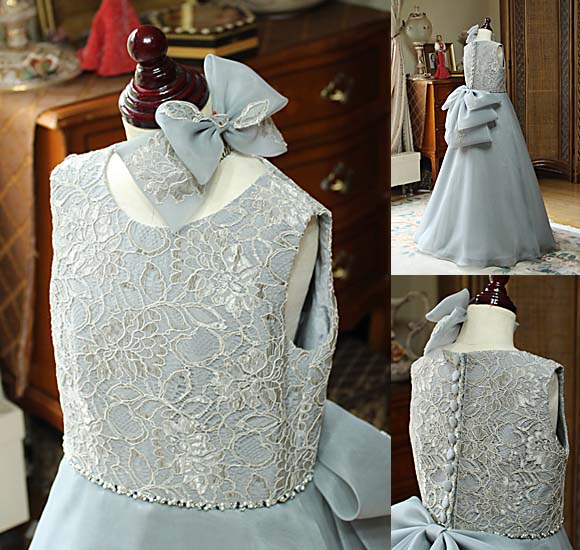 上半身デザイン リボン 髪飾り ラウンドネック