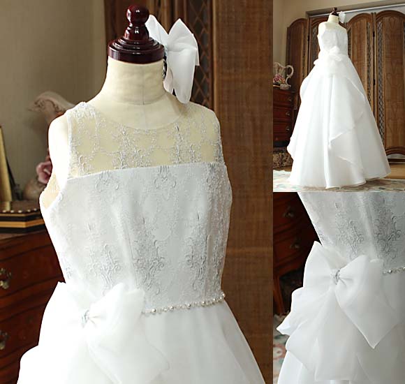 ラウンドネック レース シースルー