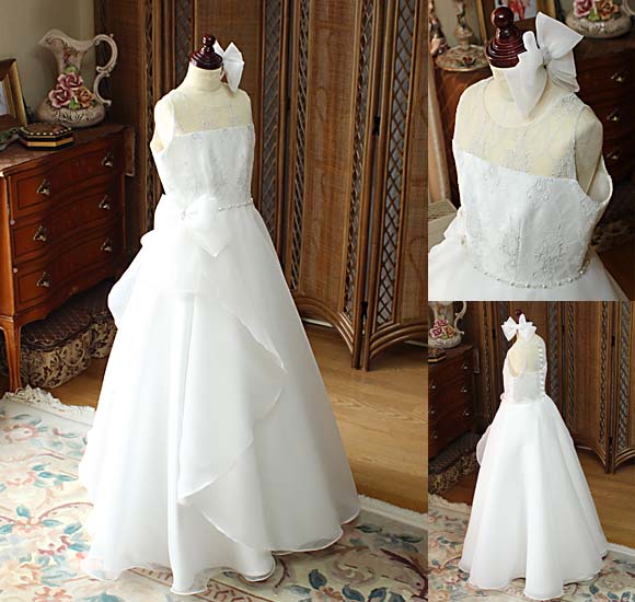 ショパン国際ピアノコンクール オフホワイト ジュニアドレス