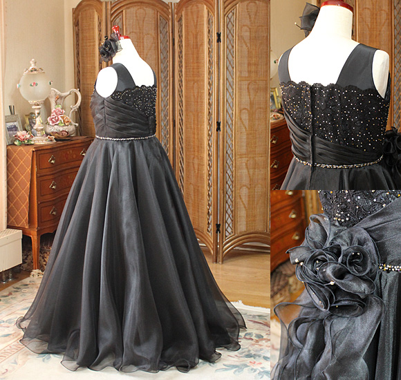 フレア Aライン スカート コサージュ